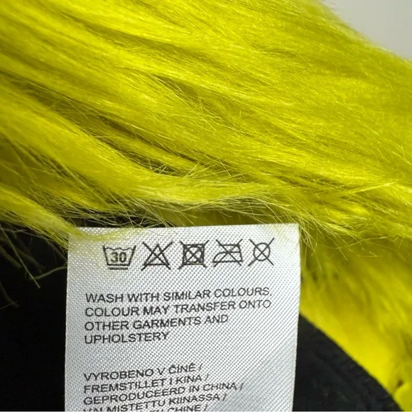 The Ragged Priest Warhol Faux Fur Coat Womens 6 Black Green Dolls Kill Jacket - Picture 10 of 12